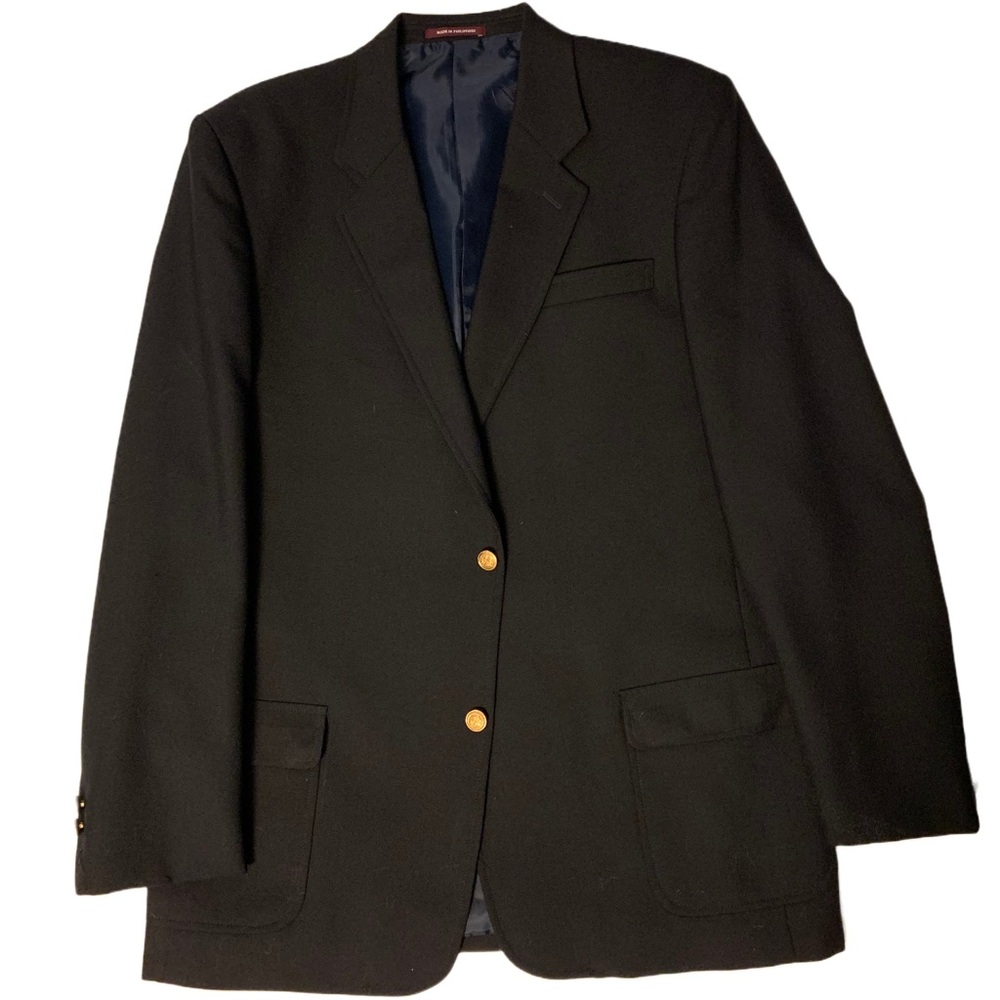 Nordstrom Men’s Blazer Sports Coat Jacket Black Size 22R Classic Fit Wool Blend